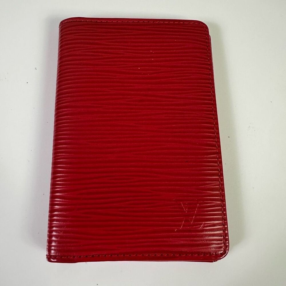 Louis‎ Vuitton Red Epi Leather Slim Vertical Bifold